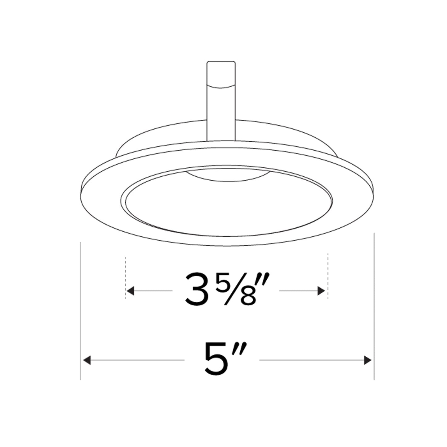 Pex™ 4" Round Shallow Reflector - line drawing.