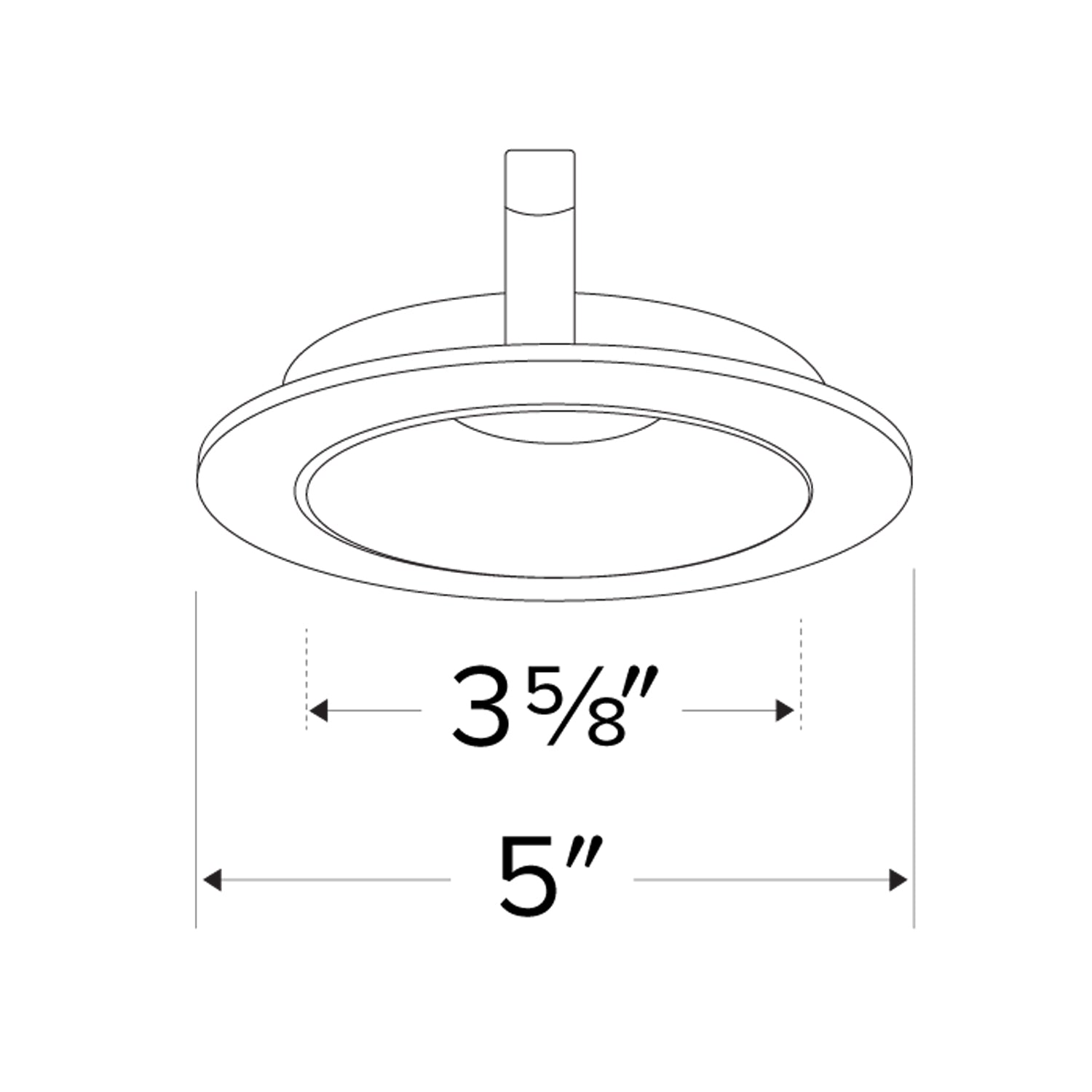 Pex™ 4" Round Shallow Reflector - line drawing.