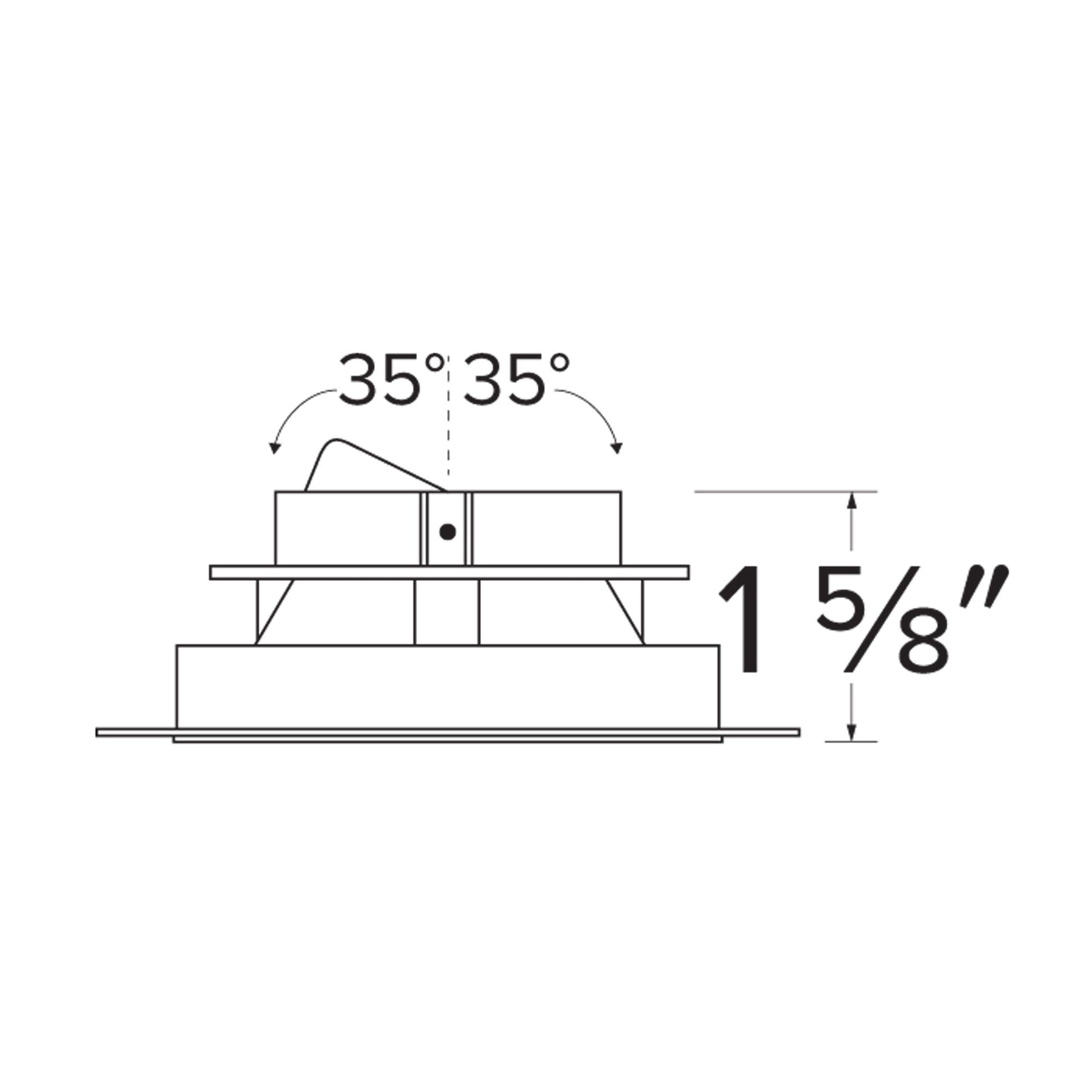 Pex™ 4" Round Trimless Adjustable Baffle Trim - line drawing.