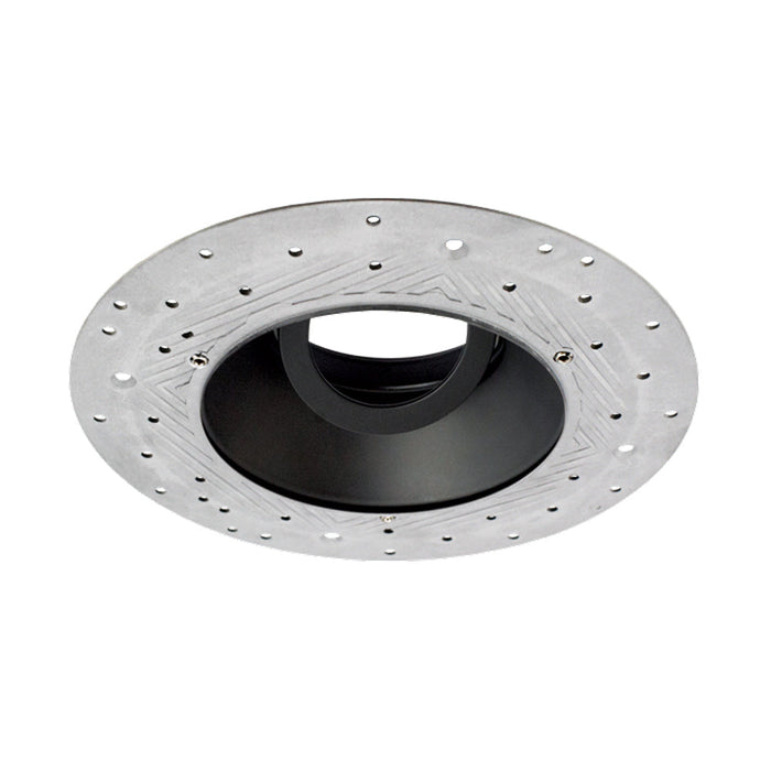 Pex™ 4" Round Trimless Adjustable Smooth Reflector Trim in Black.