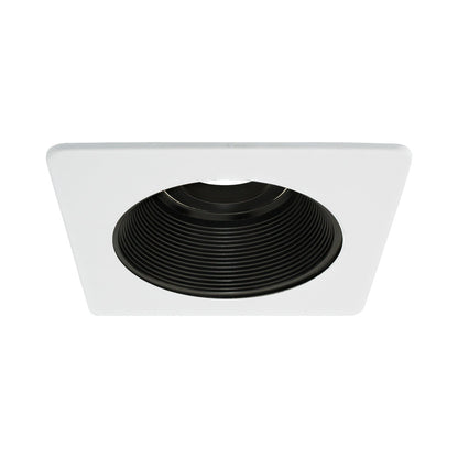 Pex™ 4" Square Adjustable Phenolic Baffle in Black with White Trim.