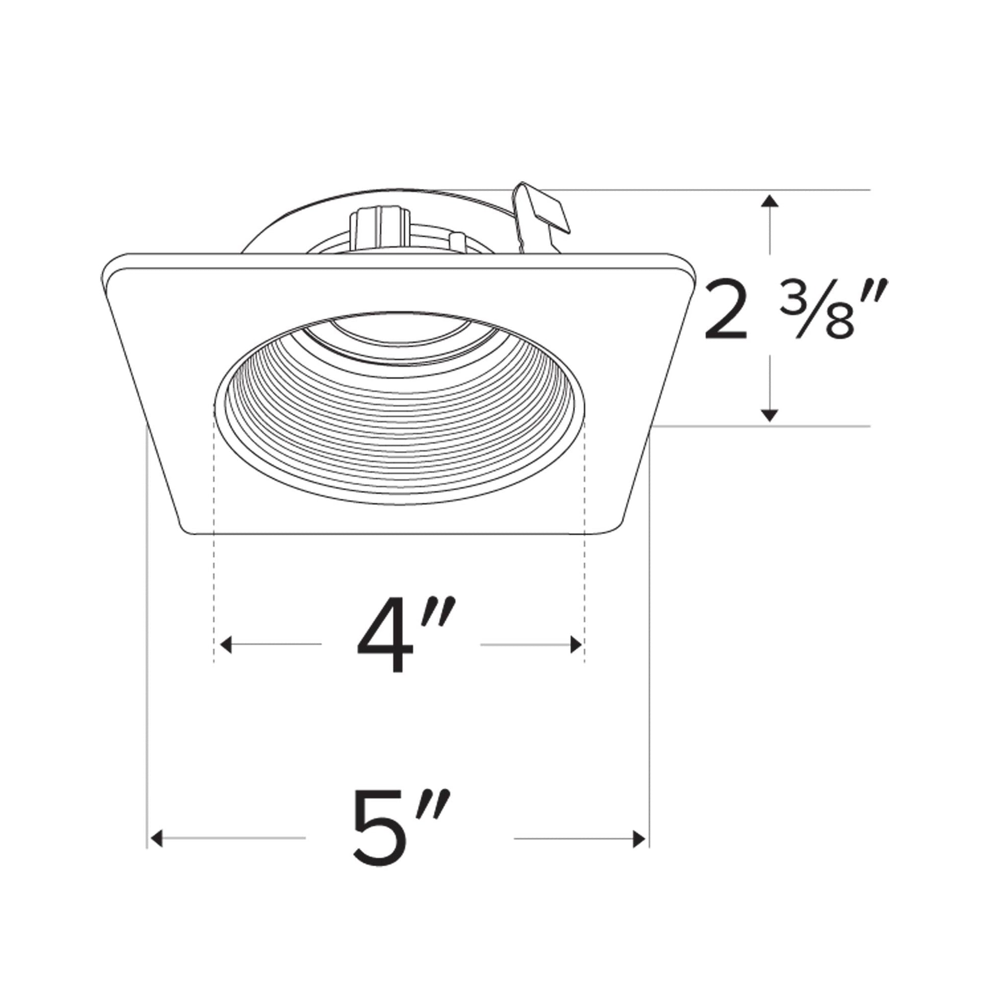 Pex™ 4" Square Adjustable Phenolic Baffle - line drawing.