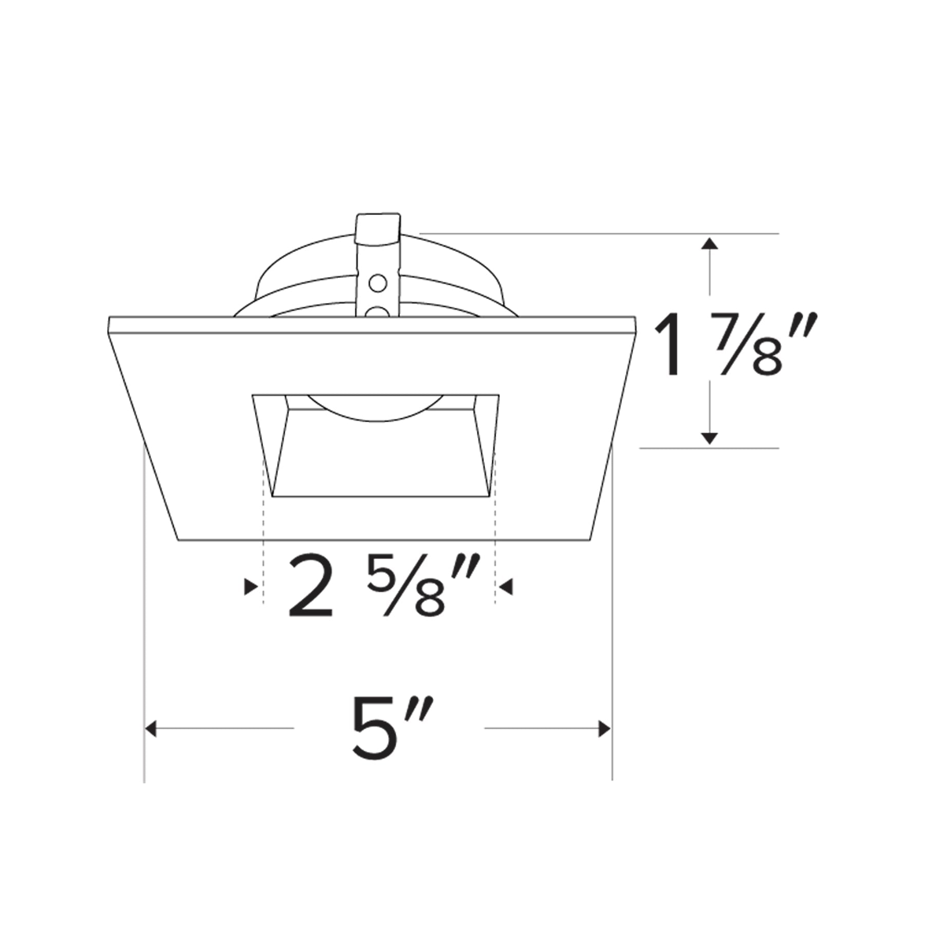 Pex™ 4" Square Adjustable Reflector - line drawing.