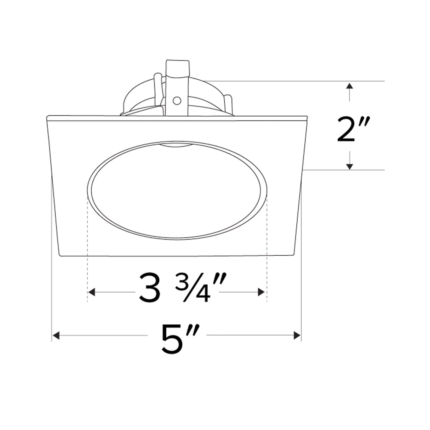 Pex™ 4" Square Deep Reflector - line drawing.