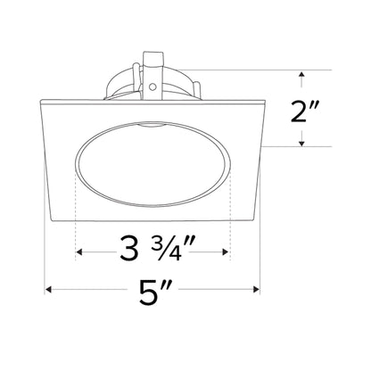 Pex™ 4" Square Deep Reflector - line drawing.