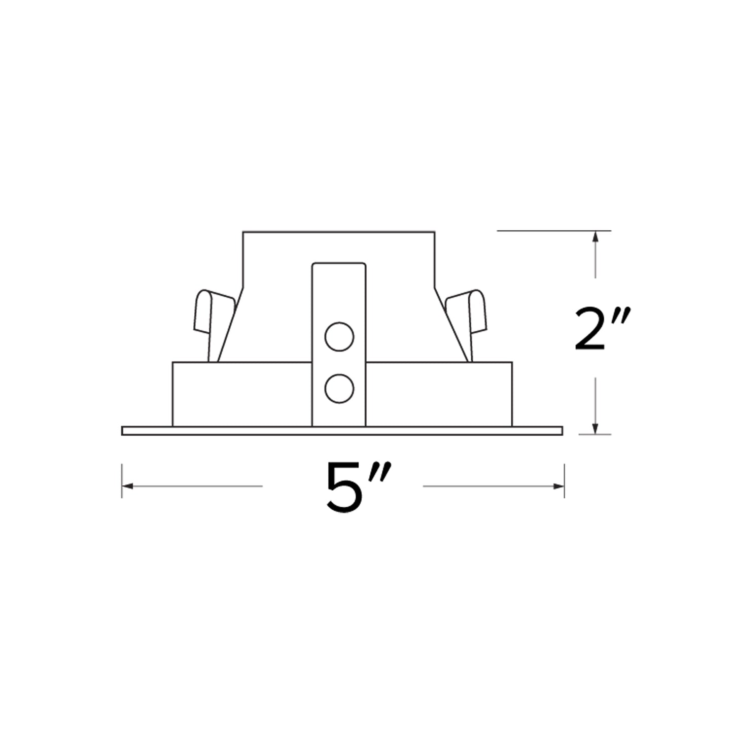 Pex™ 4" Square Deep Reflector - line drawing.