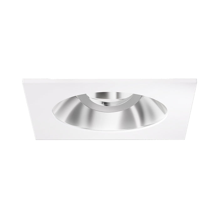 Pex™ 4" Square/Round Adjustable Reflector in Chrome with White Trim.
