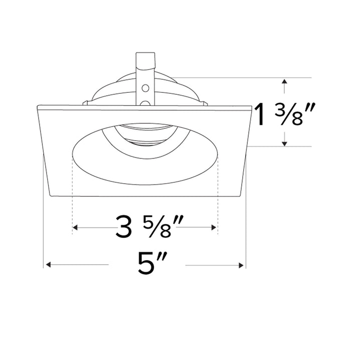 Pex™ 4" Square/Round Adjustable Reflector - line drawing.