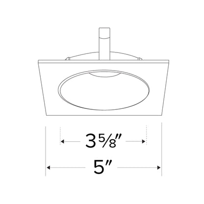 Pex™ 4" Square Shallow Reflector - line drawing.