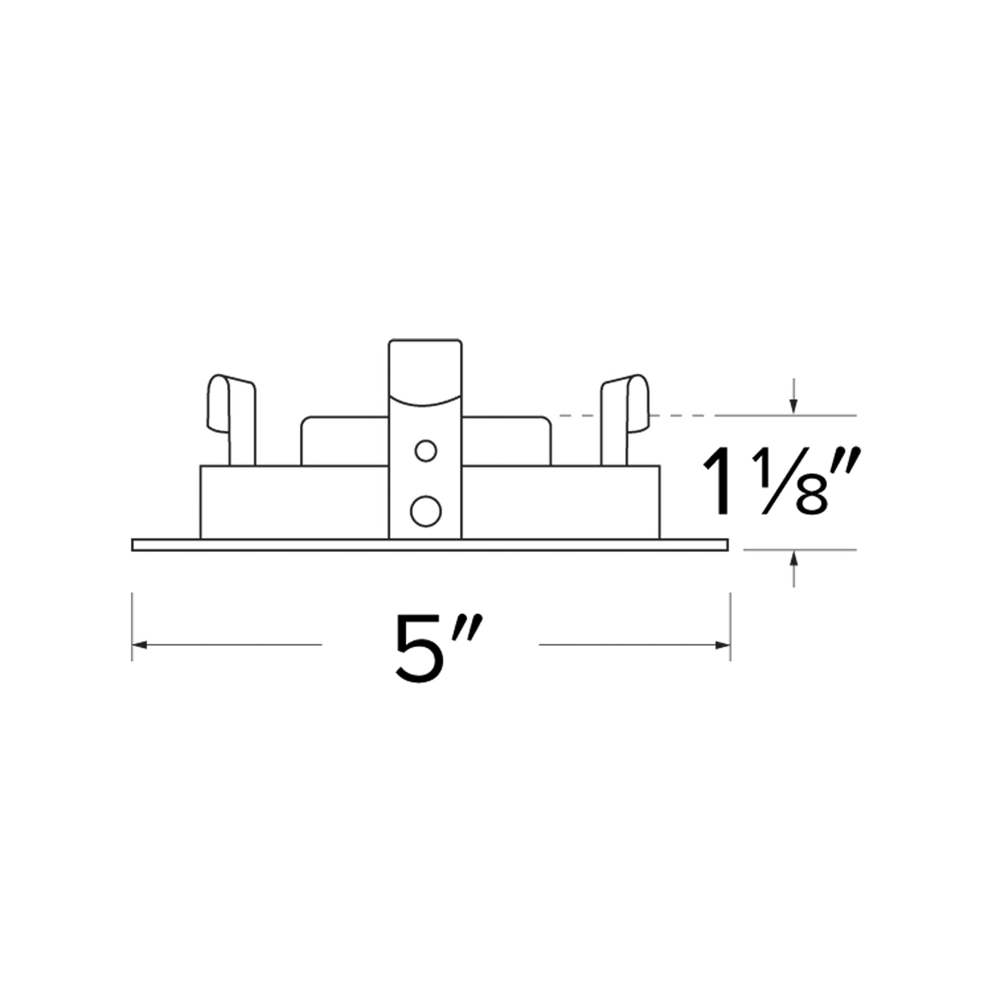 Pex™ 4" Square Shallow Reflector - line drawing.