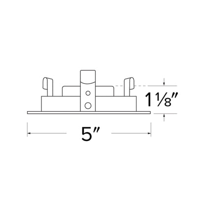 Pex™ 4" Square Shallow Reflector - line drawing.