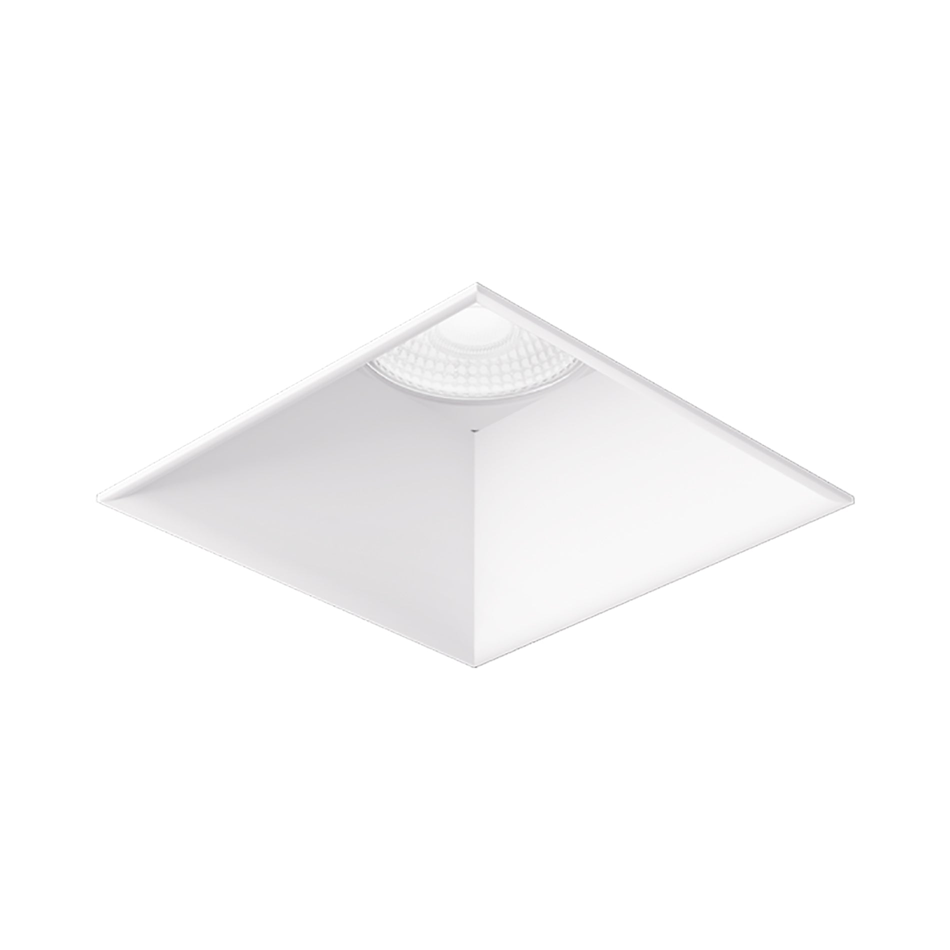 Pex™ 4" Square Trimless Smooth Reflector Trim in White.