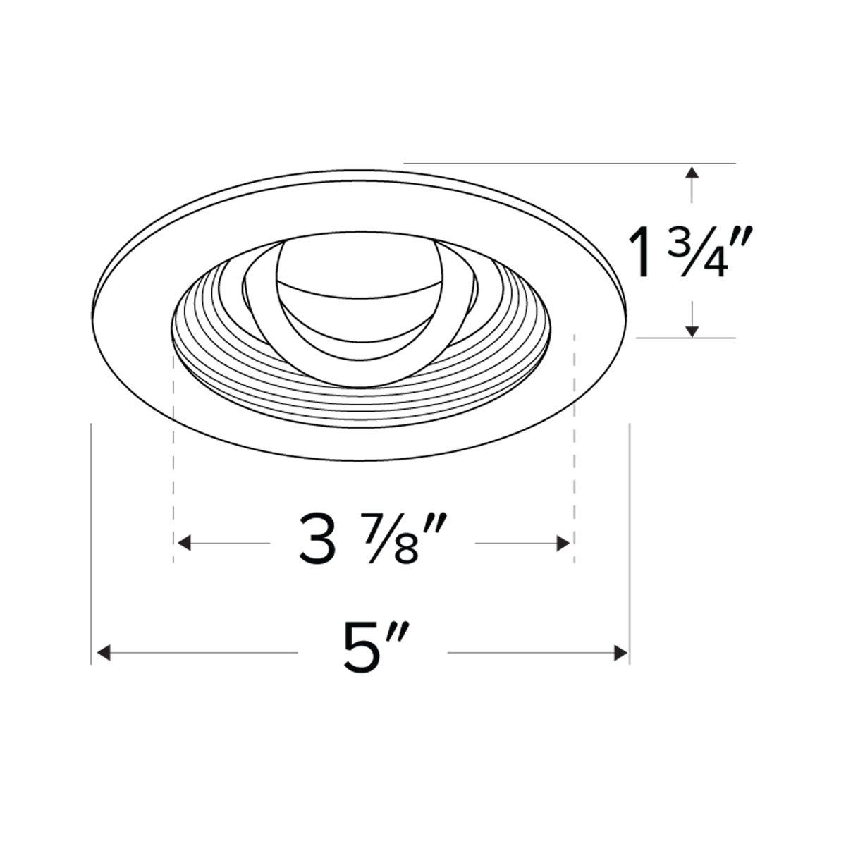 Unique™ 4" Round Baffle - line drawing.