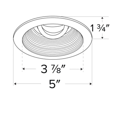 Unique™ 4" Round Deep Baffle - line drawing.