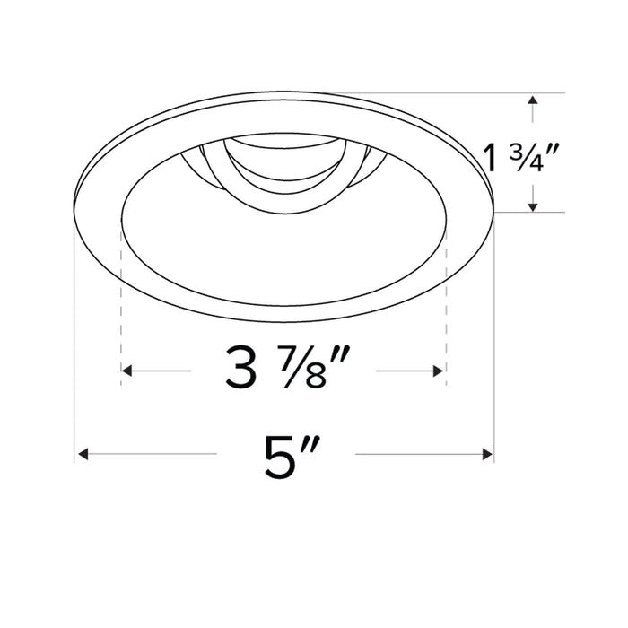 Unique™ 4" Round Deep Reflector - line drawing.