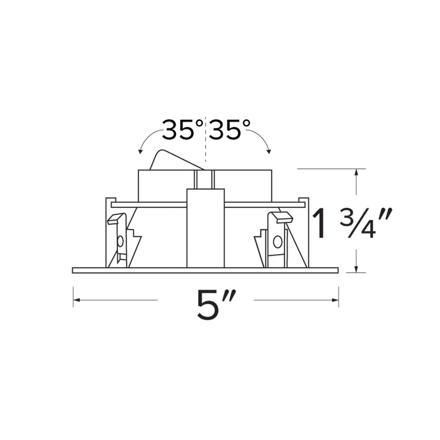 Unique™ 4" Round Deep Reflector - line drawing.