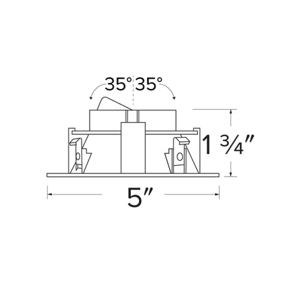 Unique™ 4" Round Deep Reflector - line drawing.