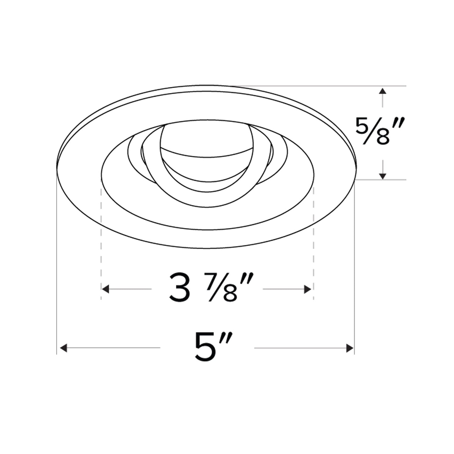 Unique™ 4" Round Reflector - line drawing.