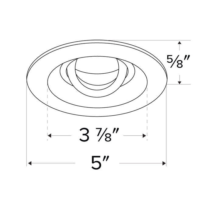 Unique™ 4" Round Reflector - line drawing.