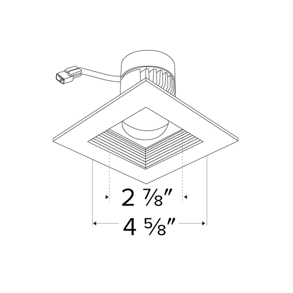 Unique™ 4" Square Baffle - line drawing.