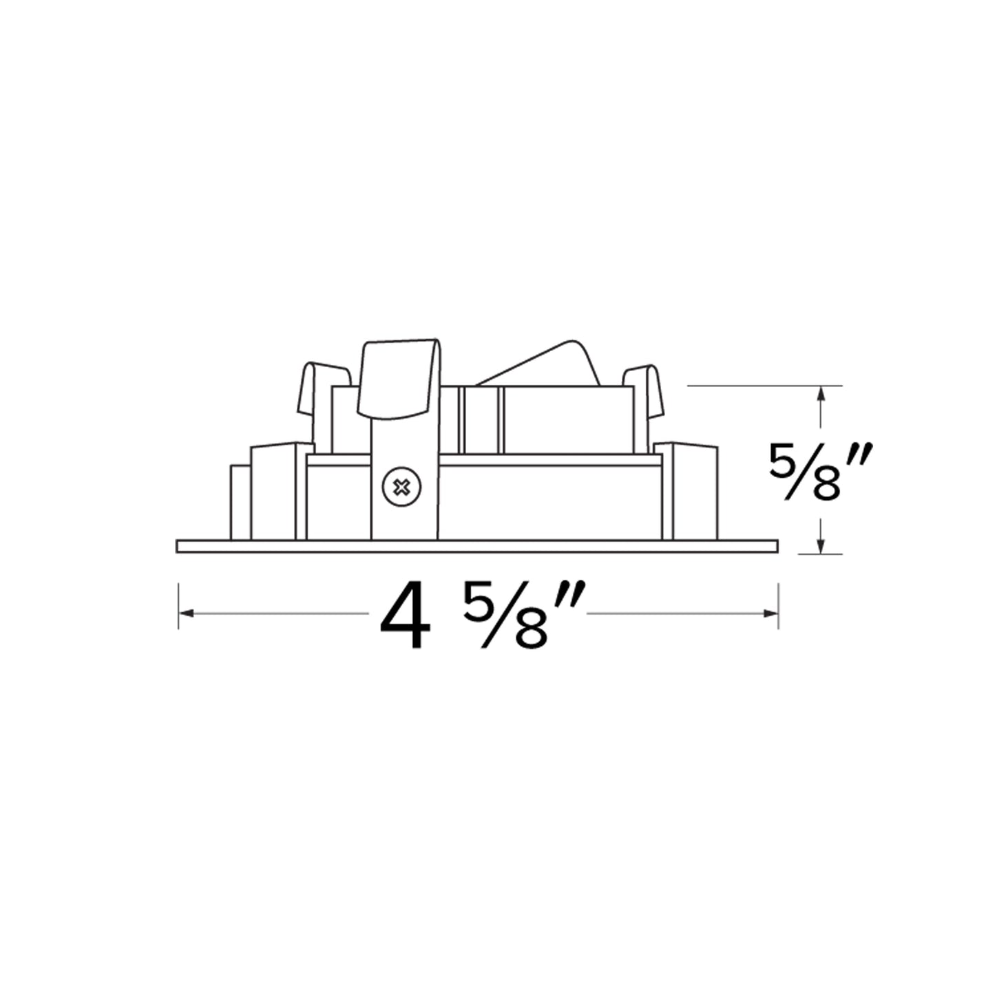 Unique™ 4" Square Baffle - line drawing.