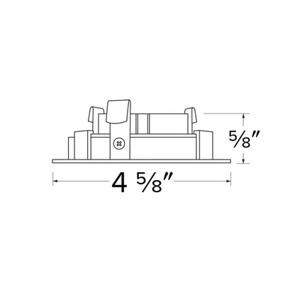 Unique™ 4" Square Reflector - line drawing.