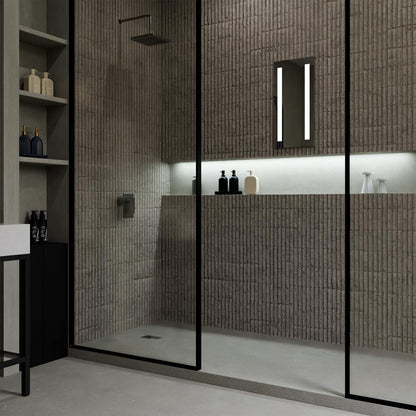Acclaim LED Fog Free Mirror in bathroom.