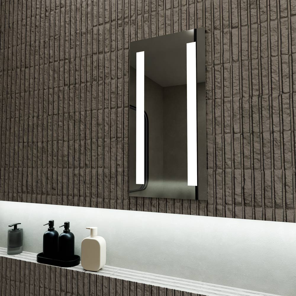Acclaim LED Fog Free Mirror in bathroom.