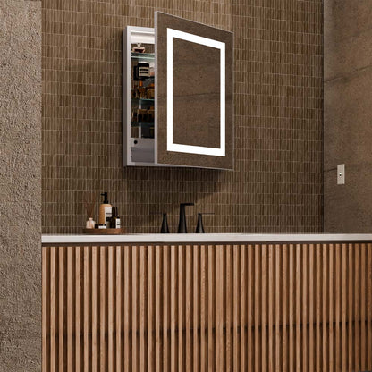 Ambiance LED Mirrored Cabinet in bathroom.