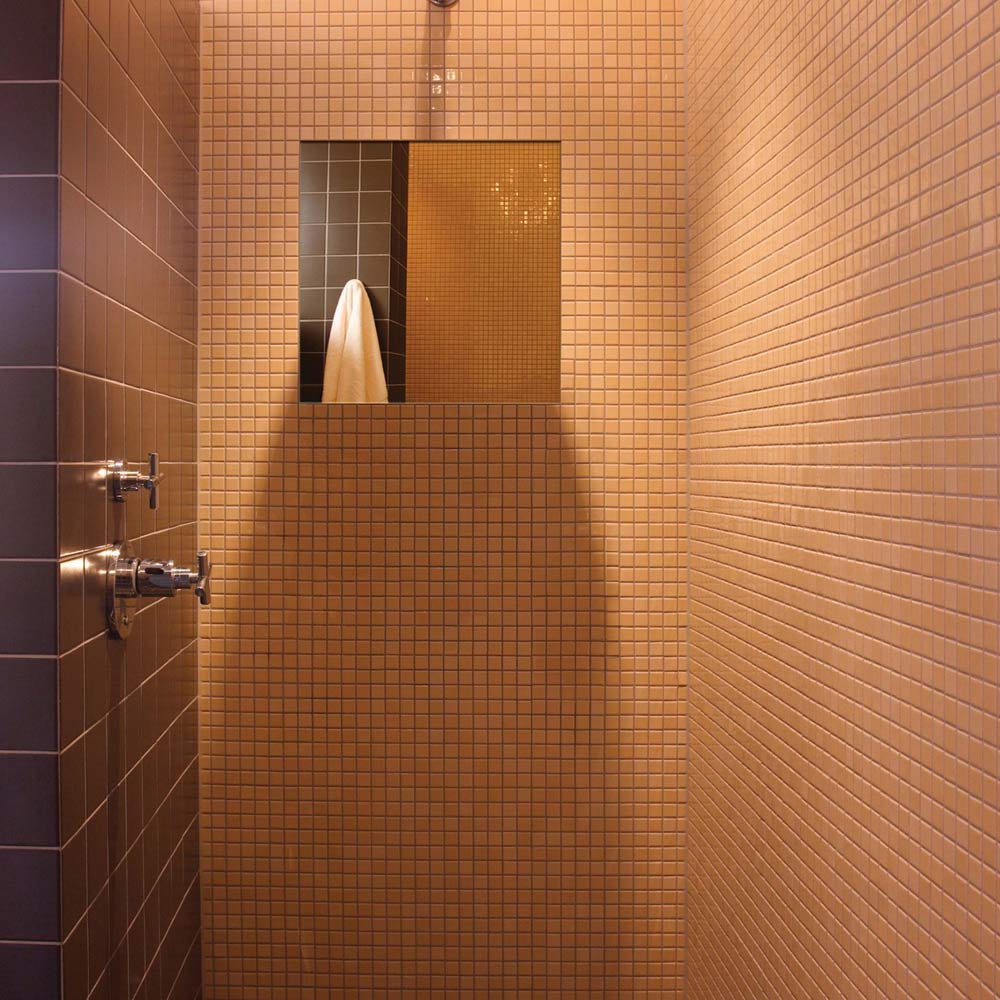 Aqua LED Fog Free Mirror in bathroom.