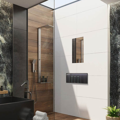 Aqua LED Fog Free Mirror in bathroom.