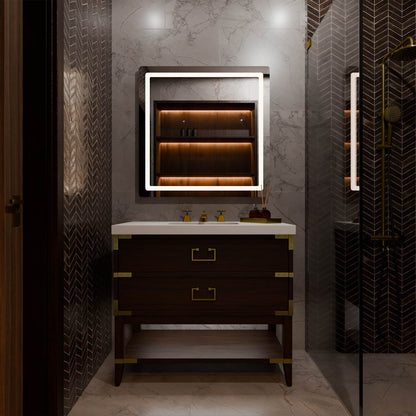 Aria LED Lighted Mirror in bathroom.