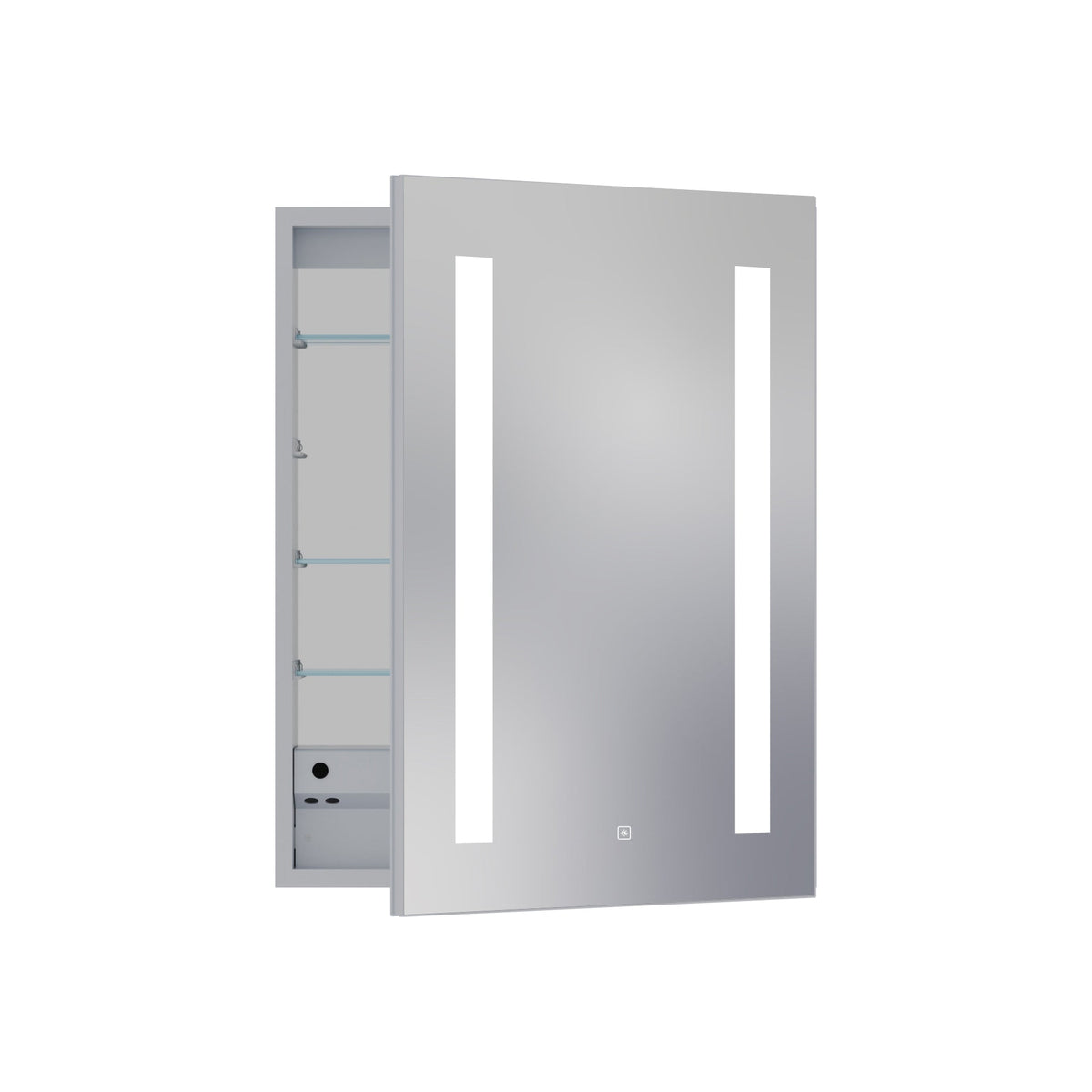 Ascension LED Mirrored Cabinet Right Door Swing (Small).