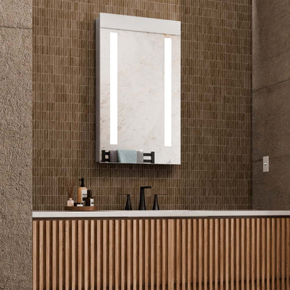 Ascension LED Mirrored Cabinet in bathroom.