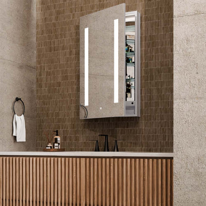 Ascension LED Mirrored Cabinet in bathroom.