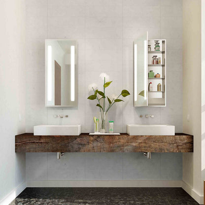 Ascension LED Wardrobe Mirror in bathroom.