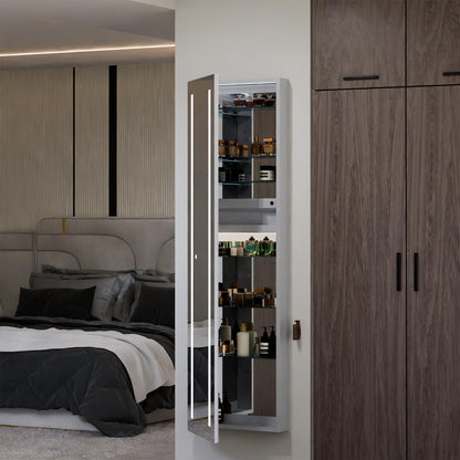 Ascension LED Wardrobe Mirror in bedroom.