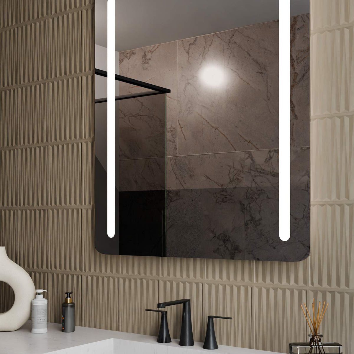 Bela LED Lighted Mirror in Detail.