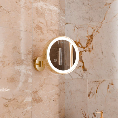 Blush LED Makeup Mirror in bathroom.