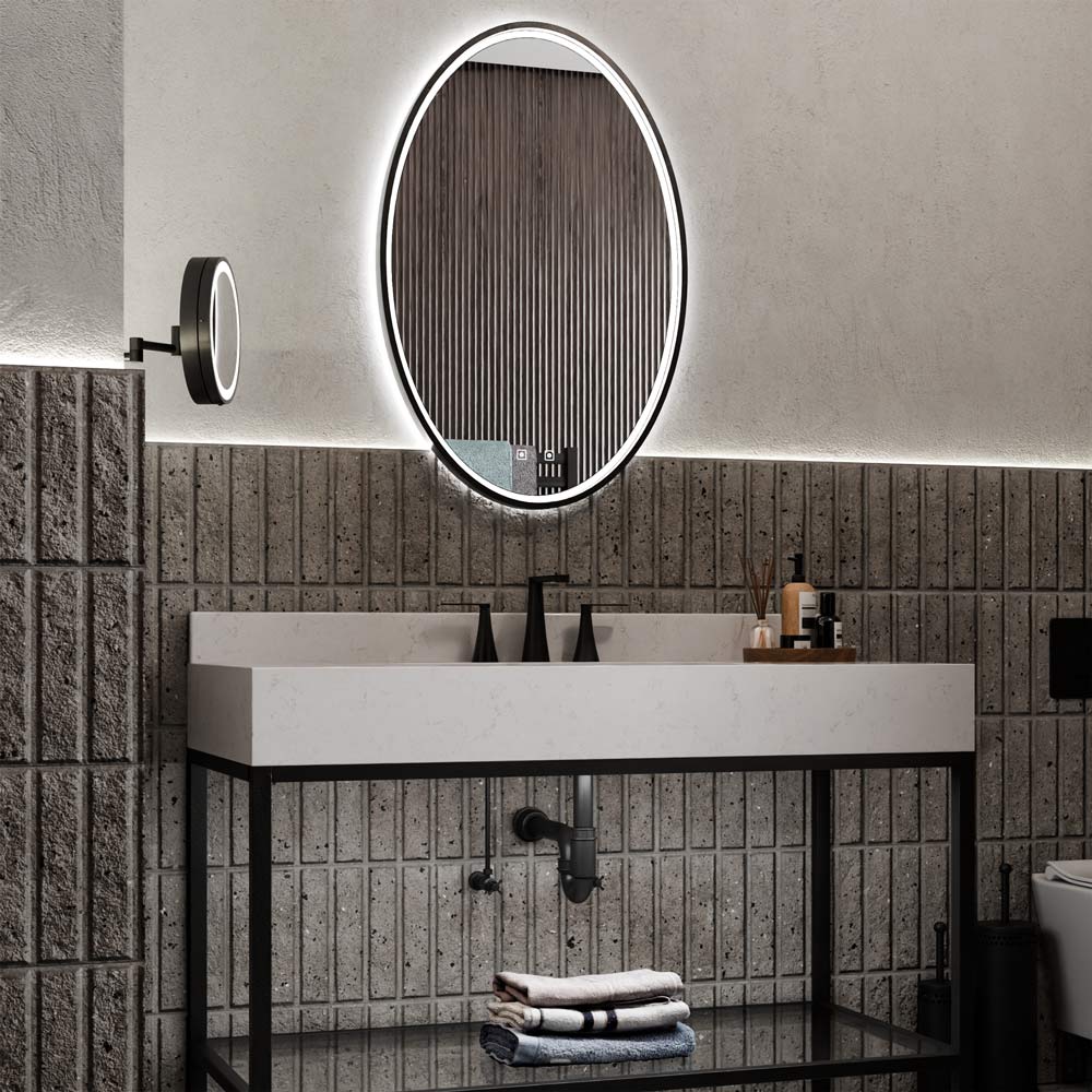 Brilliance LED Lighted Mirror in bathroom.