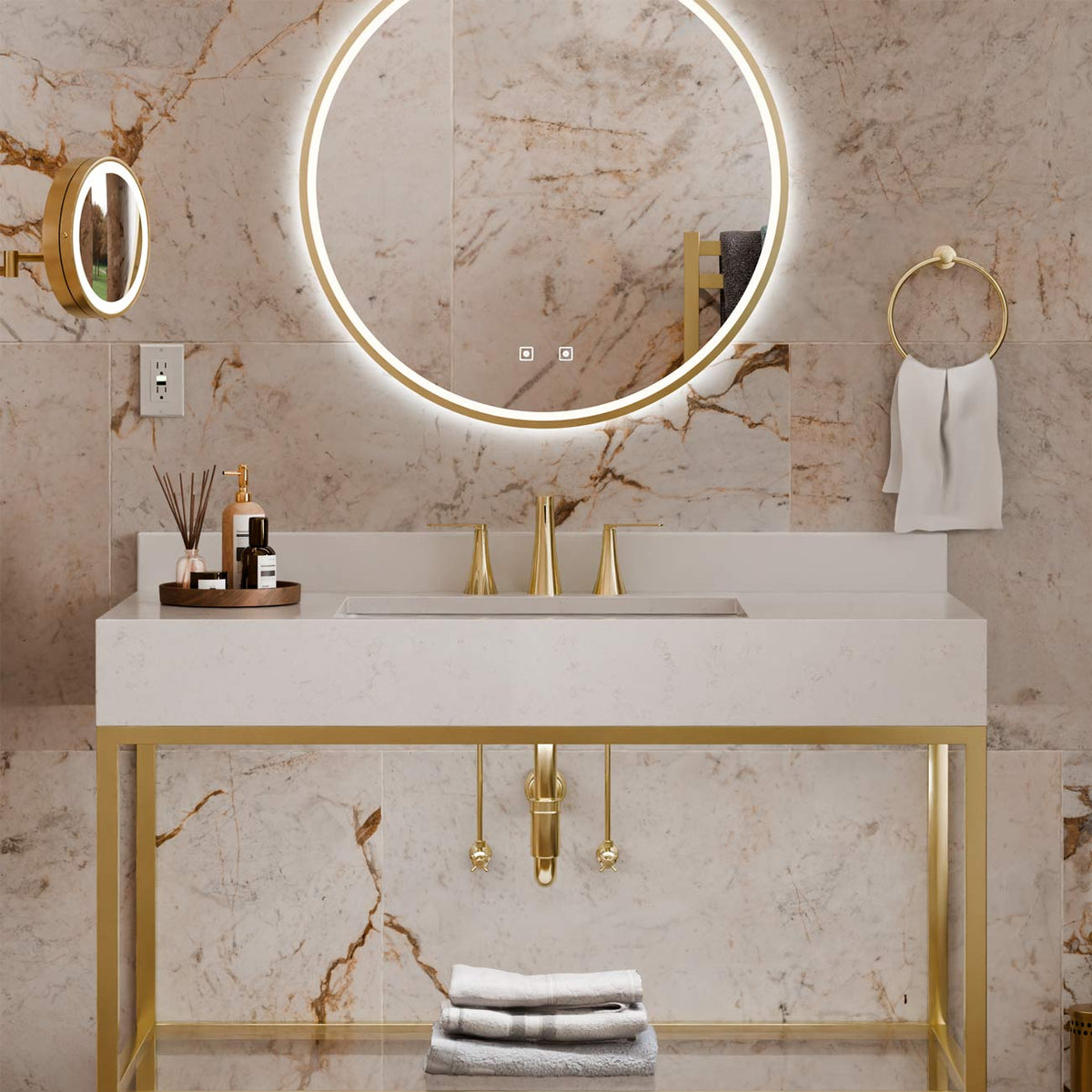 Brilliance LED Lighted Mirror in bathroom.