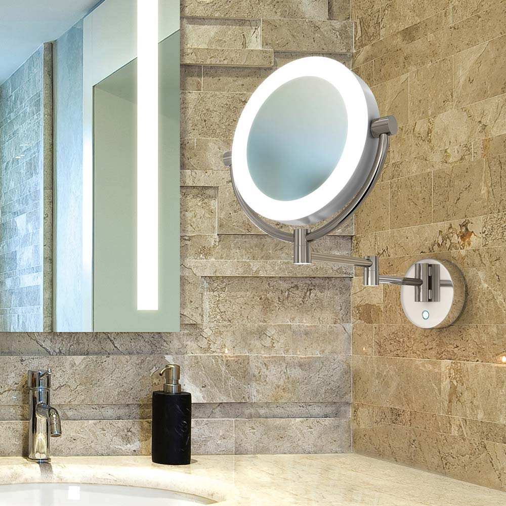 Charm LED Makeup Mirror in bathroom.