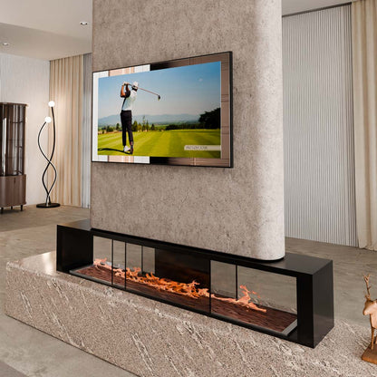 Eclipse Mirror TV Cover in living room.
