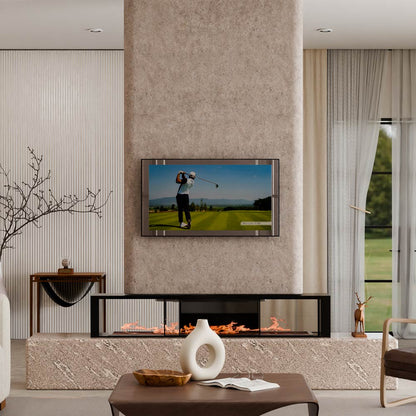 Eclipse Mirror TV Cover in living room.