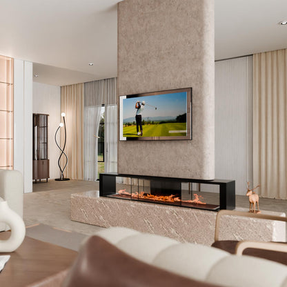 Eclipse Mirror TV Cover in living room.