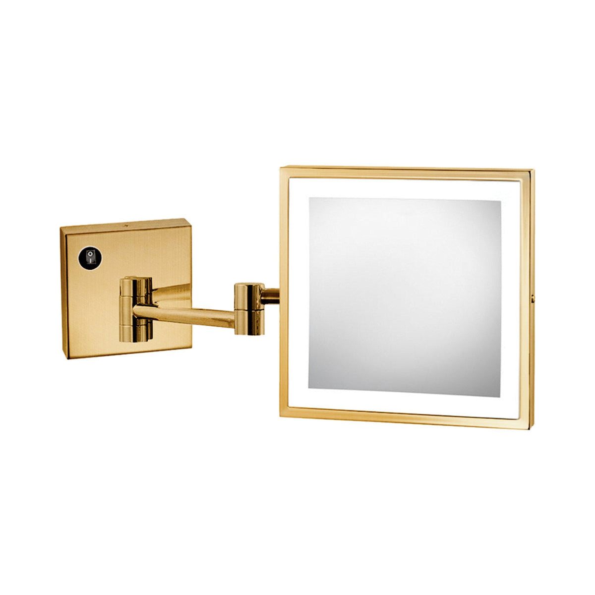 Elixir LED Makeup Mirror in Brushed Brass.