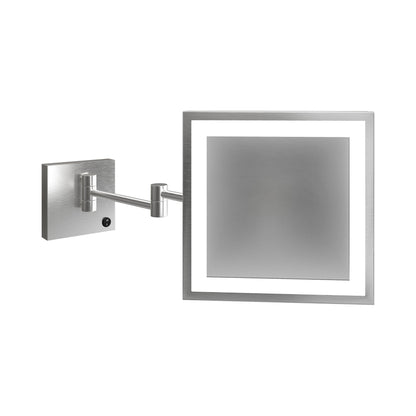 Elixir LED Makeup Mirror in Brushed Stainless Steel.
