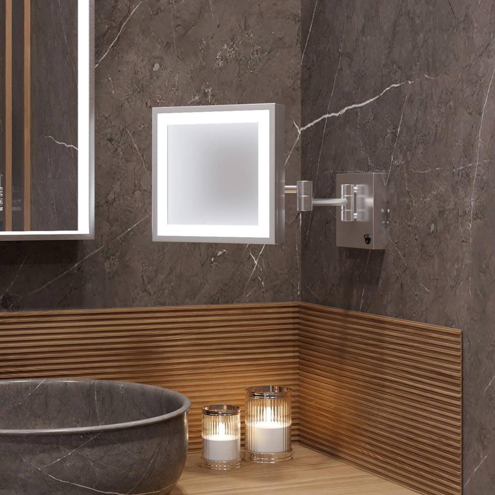 Elixir LED Makeup Mirror in bathroom.