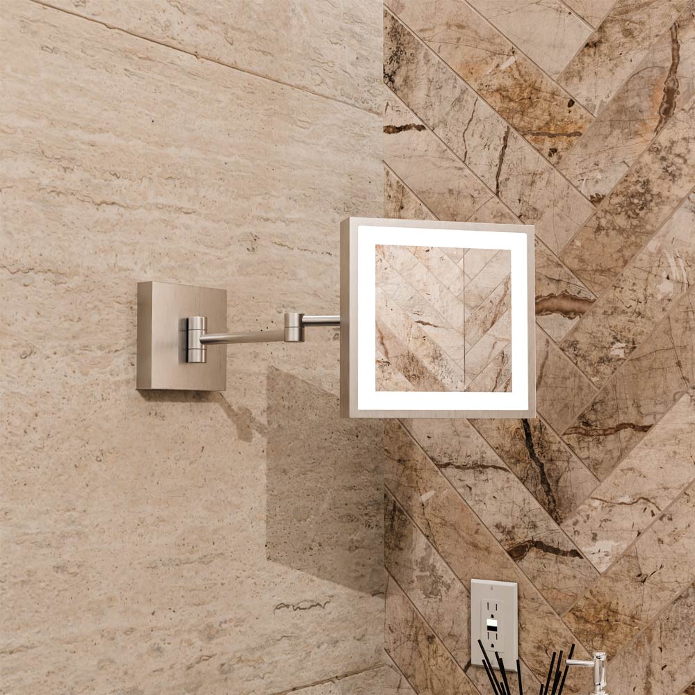 Elixir LED Makeup Mirror in bathroom.