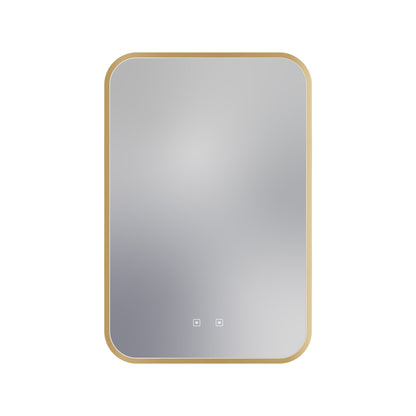 Eminence LED Lighted Mirror in Brushed Brass (36-Inch).